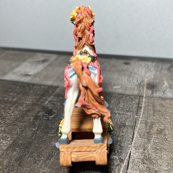 Vintage Resin Floral Designed Rocking Horse - Picture 2 of 5